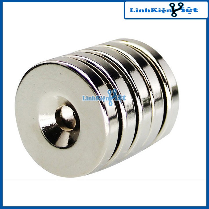 Nam Châm Đất Hiếm Tròn Có Lỗ Nhiều Kích Thước - 1 Viên