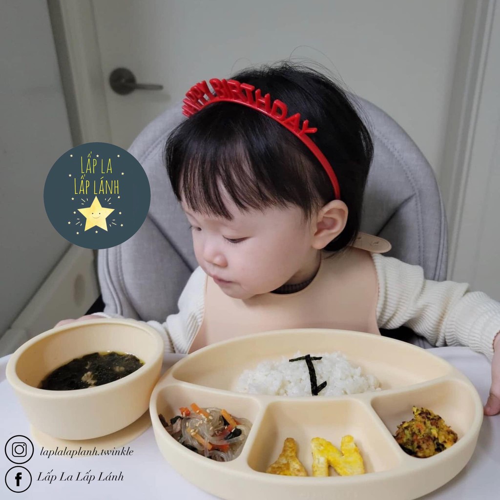 Khay ăn Modui/Bluemama Silicone, made in Korea, dày dặn, chịu nhiệt tốt