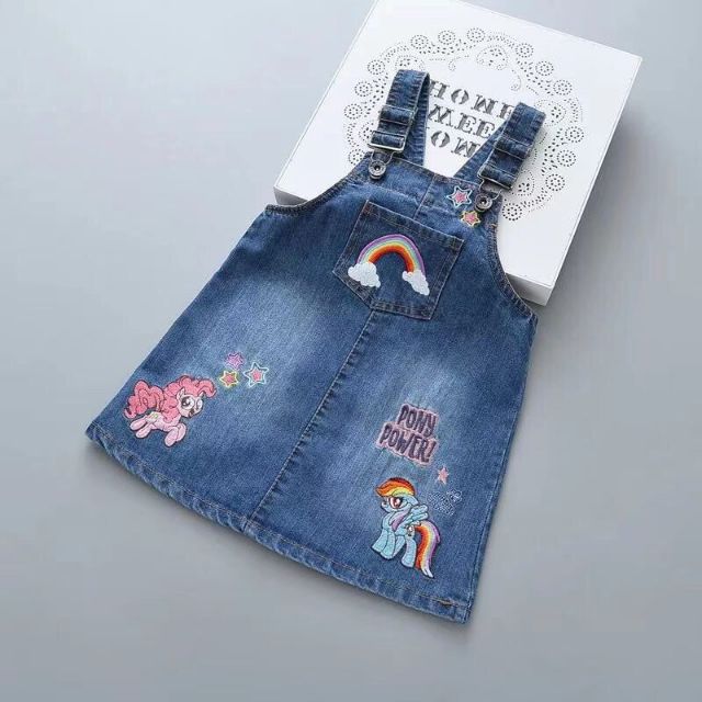 Yếm Jean (Denim) thêu ngựa Pony cho bé