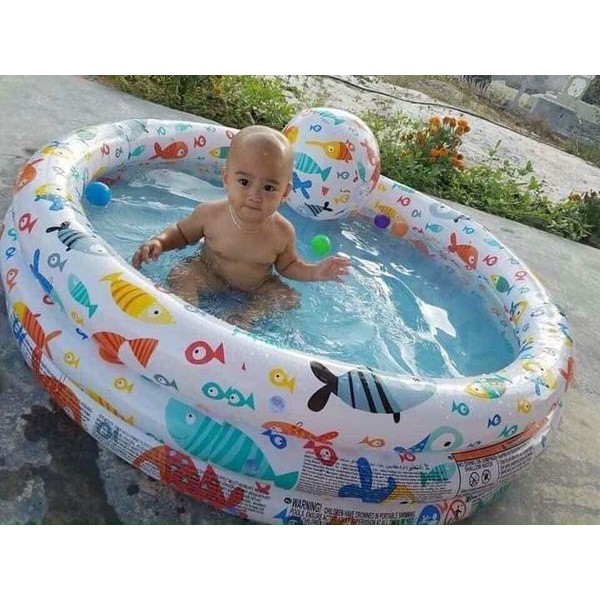[ HÀNG HOT MÙA HÈ NÀY ] Bể bơi phao cho bé linh động - Bao gồm 3 chi tiết tha hồ vui chơi 132x28cm đường kính 51cm