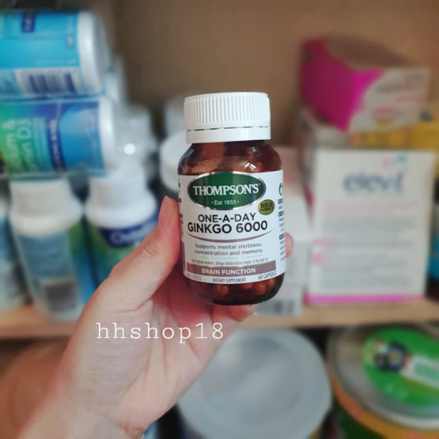 Bổ não Thompson's Ginkgo Biloba 6000mg - Lọ 60 viên