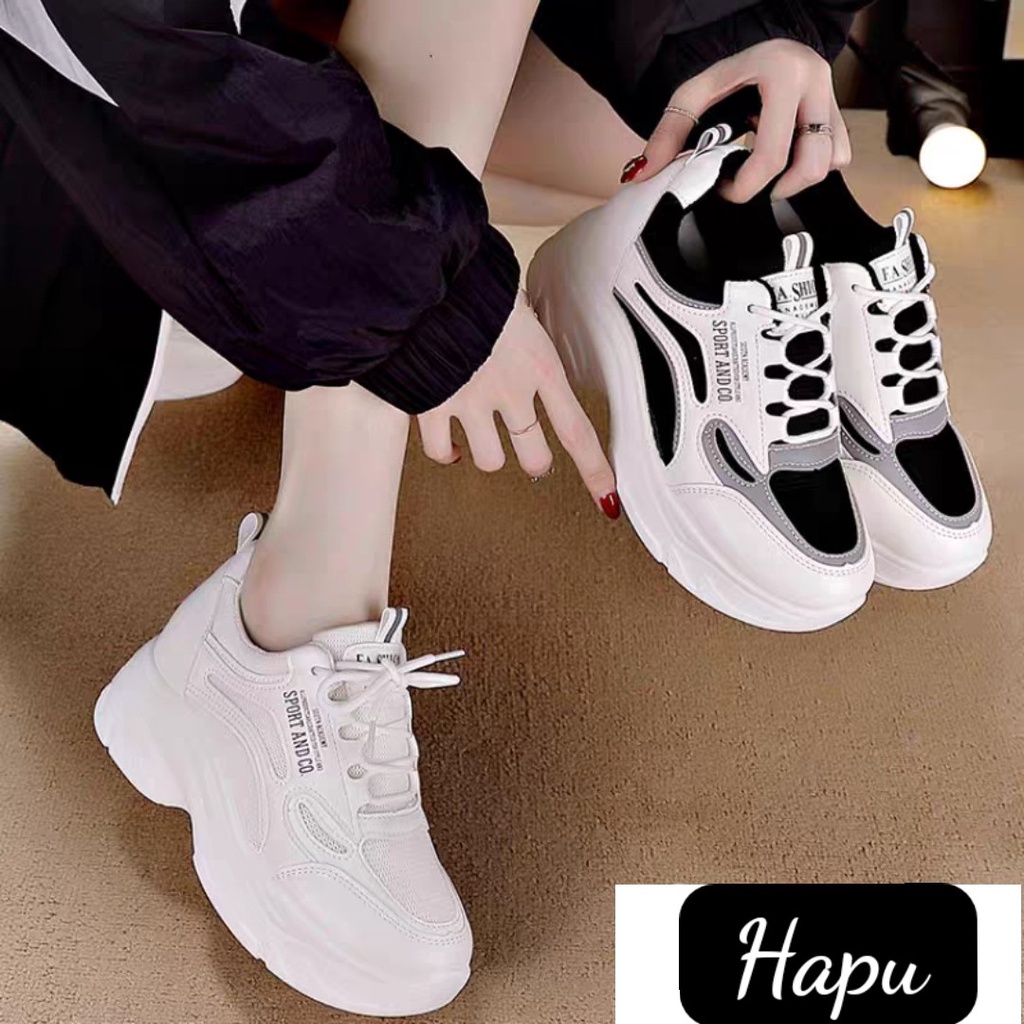 Giày sneaker nữ HAPU Sport Andco đế cao 7cm kiểu dáng thể thao phong cách mới , Hot trend 2021