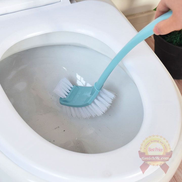 Bàn chải cọ rửa nhà tắm 2 đầu đa năng vệ sinh bồn cầu toilet có tay cầm cán dài