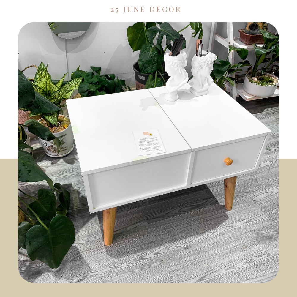 🌟MIỄN SHIP🌟 Bàn Trang Điểm Ngồi Bệt, Bàn Phấn Có Gương Gỗ MDF Cao Cấp Chịu Lực Cao - 25 June Decor