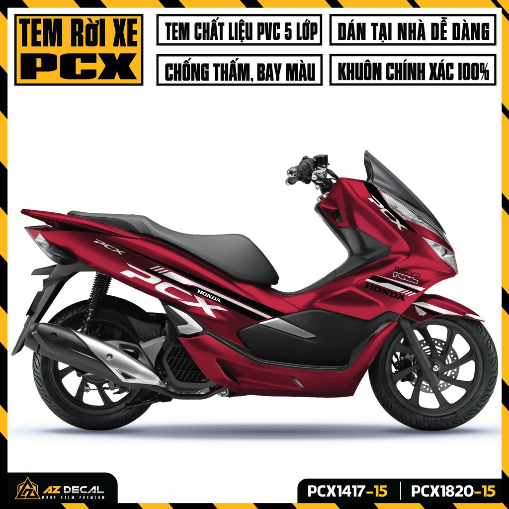 Tem Chế Xe PCX 125 150 160 Mẫu HRC | PCX-15 | Decal Rời Dán Xe PCX 2014 - 2020 Chống Nước, Bền Màu