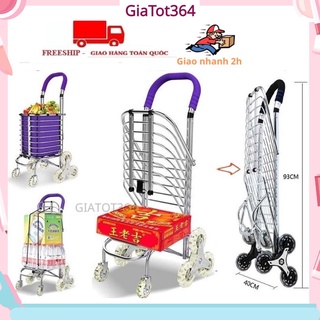 Xe kéo đi chợ 3 bánh leo cầu thang homestar cao cấp 801- giỏ có thể gấp gọn