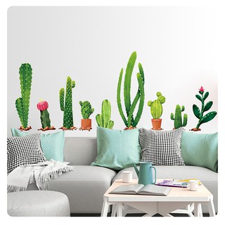 decal dán tường cây xương rồng