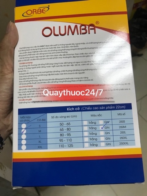 ĐAI LƯNG OLUMBA ORBE BẢO VỆ CỘT SỐNG ,THOÁT VỊ ĐĨA ĐỆM