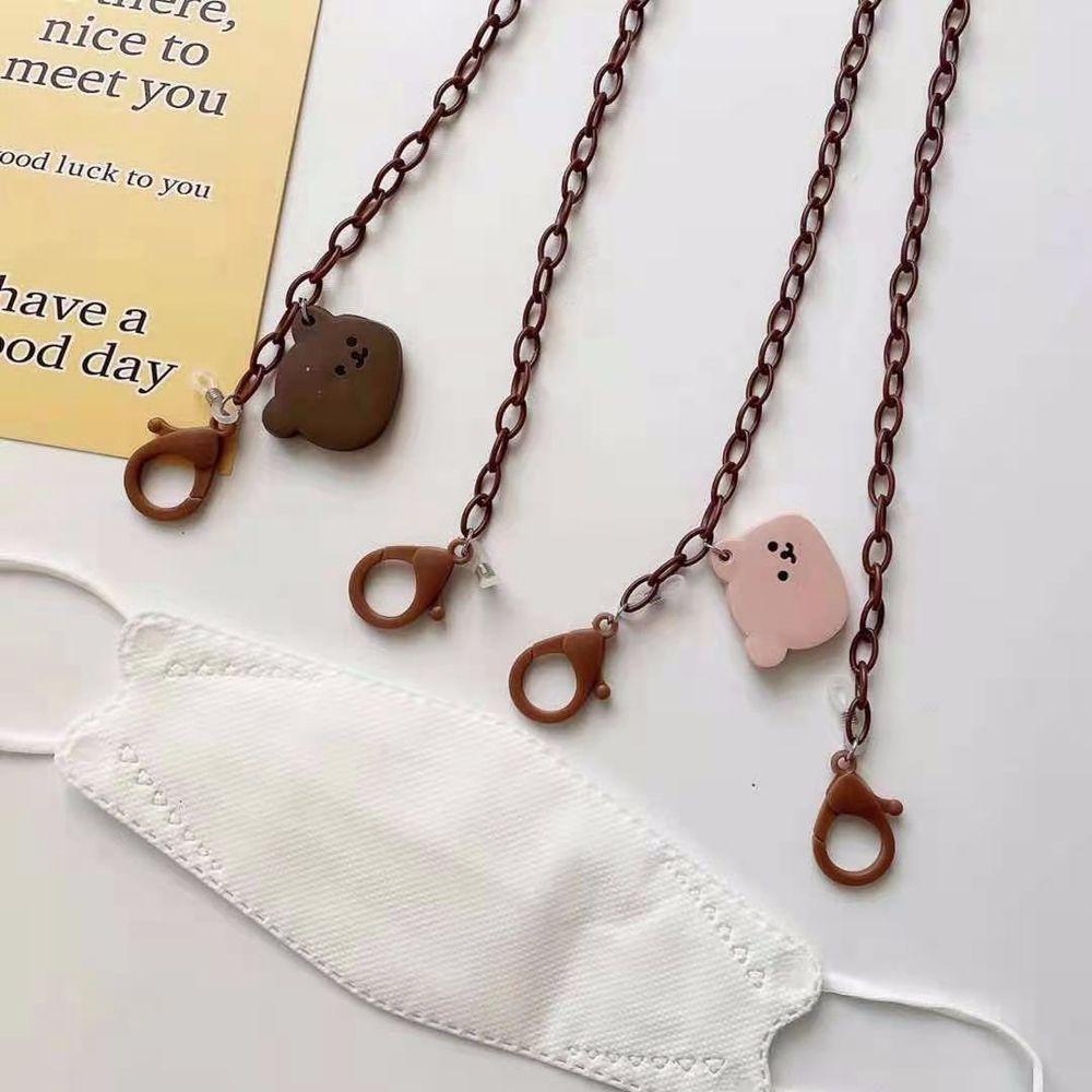 Qqmall Dây Đeo Mắt Kính Gắn Mặt Nạ Chống Trượt Chống Thất Lạc Hình Gấu Hoạt Hình Đơn Giản