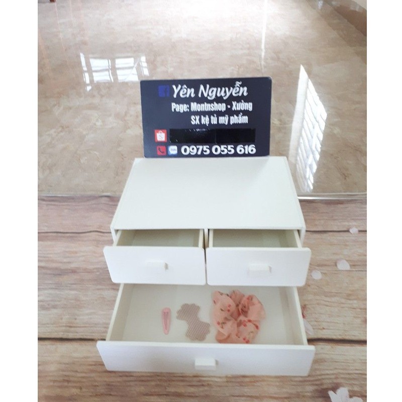 Tủ mini đa năng 2 tầng đựng mỹ phẩm đựng kính mắt hoặc văn phòng phẩm rất tiện dụng 30cm.