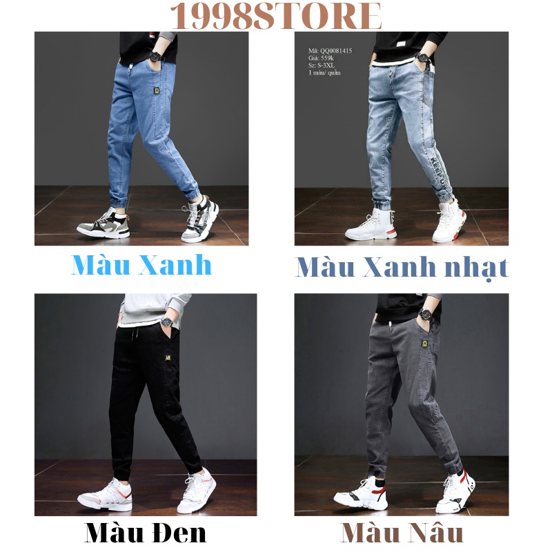 Quần jogger jean nam,Quần bó chân phong cách hàn quốc chất jean co dãn thoải mái ...