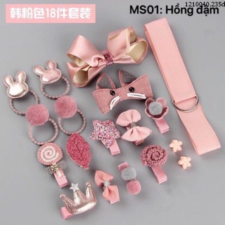 SET KẸP TÓC 18 CHI TIẾT CHO BÉ