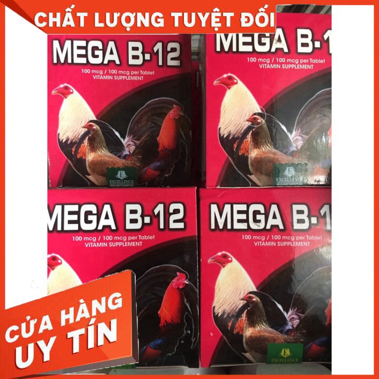 một hộp MEGA B12 - tăng nước máu cho gà sung hừng mặt đỏ