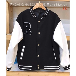 Áo khoác bomber R nam nữ mặc form rộng