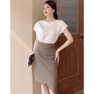 Áo lụa đính ngọc vai
