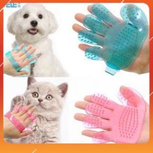 Găng tay tắm - massage cho chó mèo bằng nhựa mềm - nhiều màu sắc - giao ngẫu nhiên