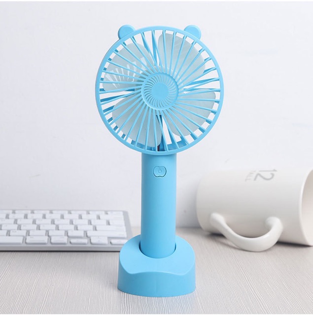 Quạt điện cầm tay kèm đế giữ điện thoại