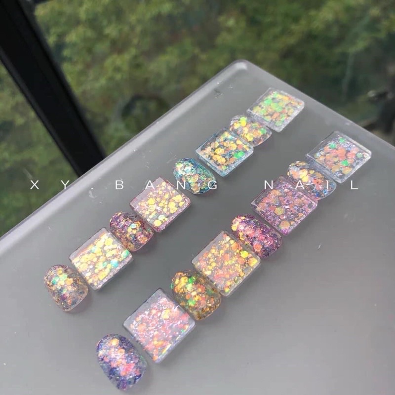 Set nhũ vảy cá 8 màu xinh xỉu - Set nhũ mix hạt MaiAnhNails