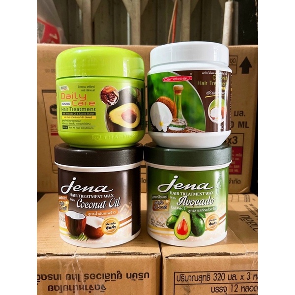 Ủ tóc Dừa, Bơ Jena Thai Lan Chính Hãng , Phục Hồi Tóc Hư Tổn chẻ ngọn 500ml