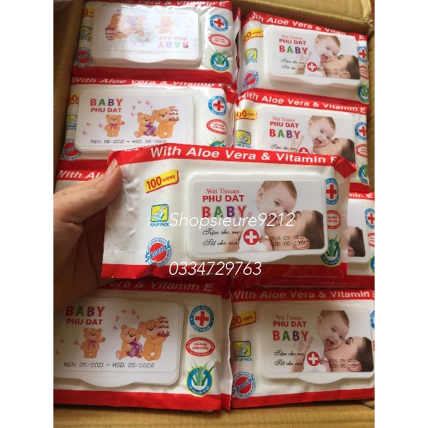 10 gói khăn/giấy ướt baby phú đạt