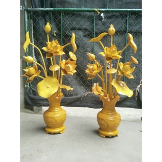 Bình hoa sen gỗ mít ta
