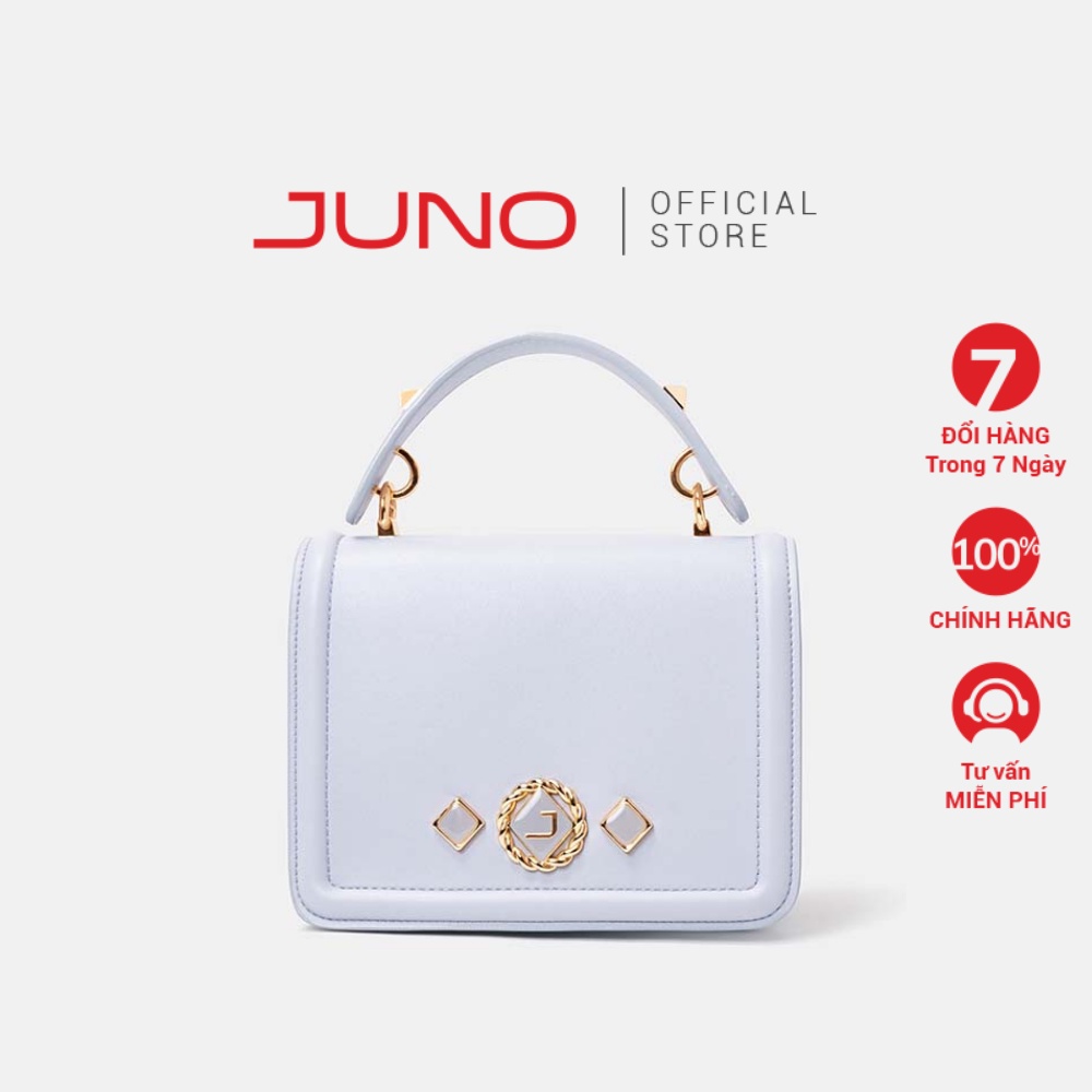 Túi Xách Nhỏ Nữ Thời Trang JUNO Thân Xếp Cạnh Khoá Trang Trí TXN554