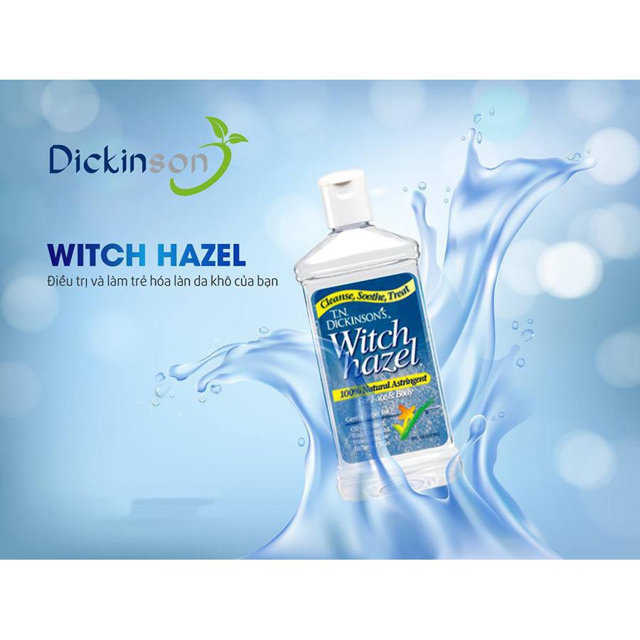 [Chính hãng, Có tem] Nước hoa hồng làm sạch da,se lỗ chân lông T.N Dickinson's Witch Hazel Toner 237ml