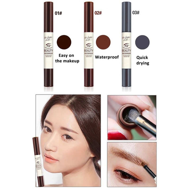 [Hàng mới về] Kem kẻ lông mày NOVO chống nước lâu phai thiết kế tích hợp cọ 3 màu sắc lựa chọn | BigBuy360 - bigbuy360.vn