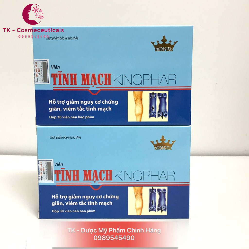 Viên Tĩnh Mạch Kingphar - Giảm Nguy Cơ Suy Giãn, Tắc Tĩnh Mạch - Hộp 30 Viên