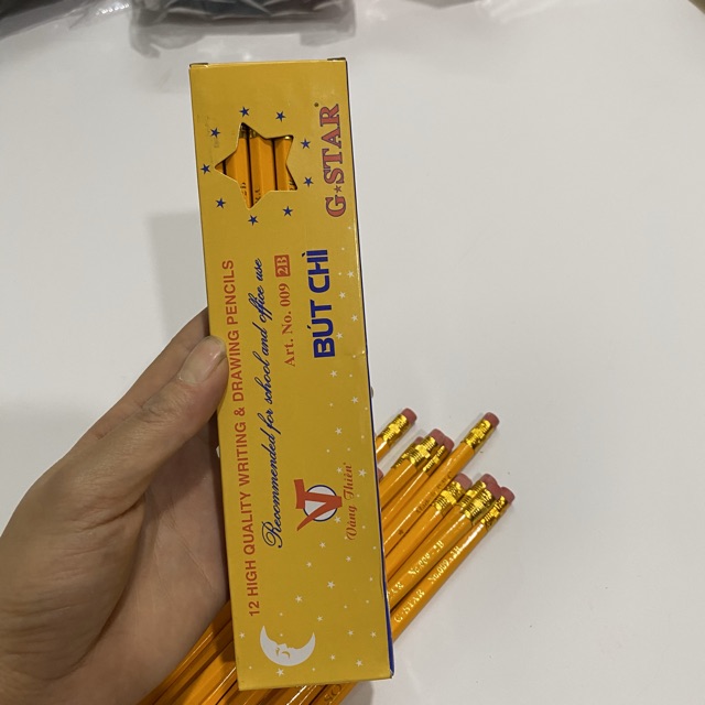 12 cây chì 2B GStar mã 009, viết chì 2B
