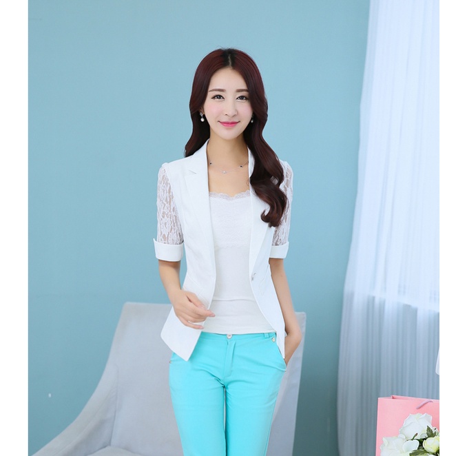 Áo khoác công sở phối tay ren mùa thu - AK01 | BigBuy360 - bigbuy360.vn