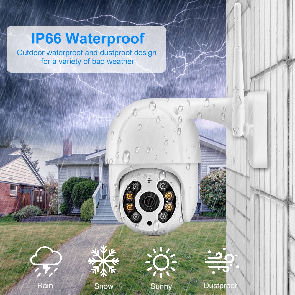Camera quan sát tự động tầm nhìn ban đêm ICSEE APP UHD 5MP WIFI CCTV PTZ IP chống nước không dây | BigBuy360 - bigbuy360.vn