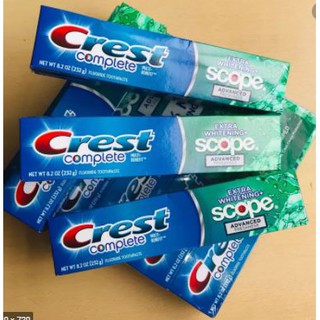 (232g) Kem đánh răng Crest complete Extra Whitening Scope Advanced Freshness 232g Của Mỹ