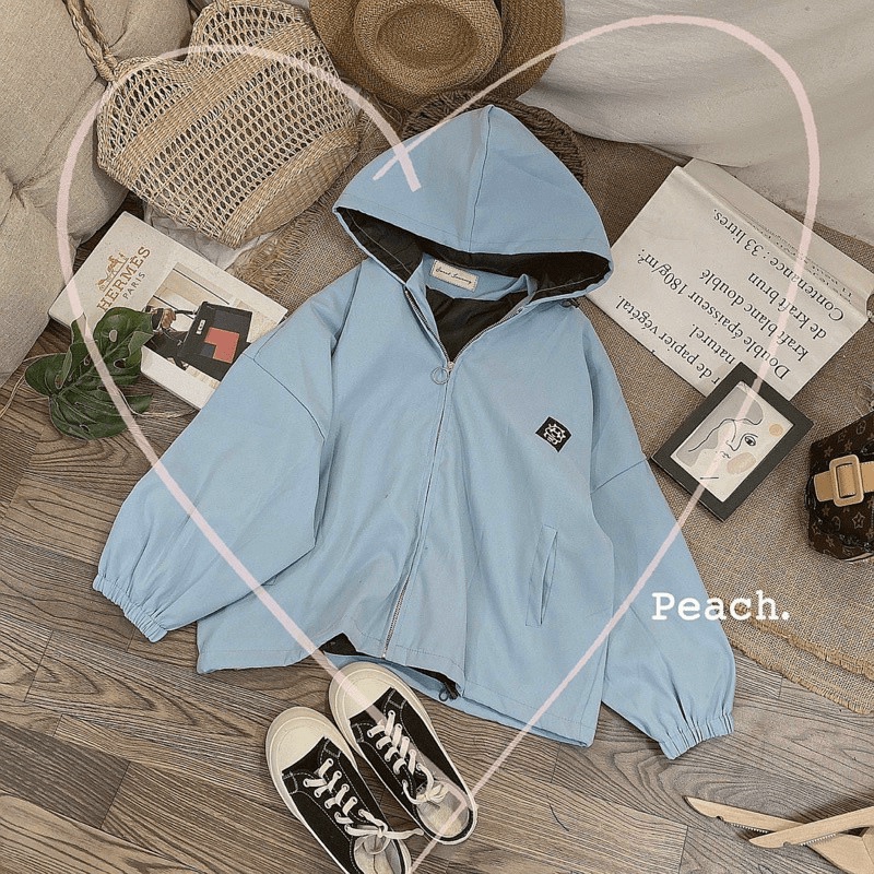 Áo Khoác Nữ Có Nón Chất Da Lộn 2 Lớp Lót Dù Logo Thêu Form Rộng Mặc Che Nắng Chắn Gió Tốt Siêu Hot [NEW UNISEX]