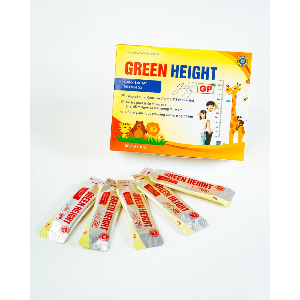 [Combo 3 tặng 2] Thạch tăng chiều cao Green Height (Hộp 30 gói x 10g)