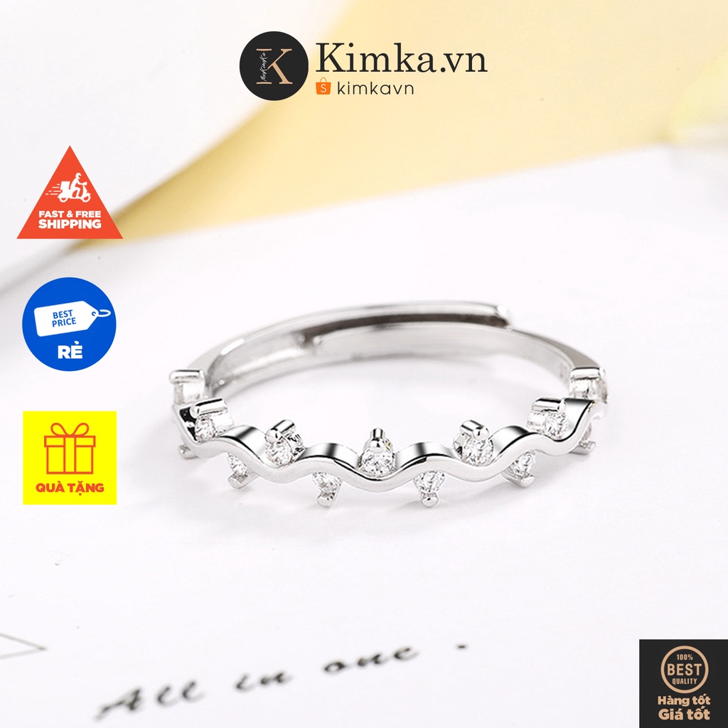 (0114) Nhẫn Kim Cương Thiết Kế Sáng Tạo Nữ Tính Hàn Quốc