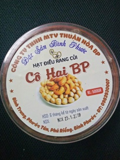 Hạt điều rang củi ( Cô hai BP)- hộp 500g