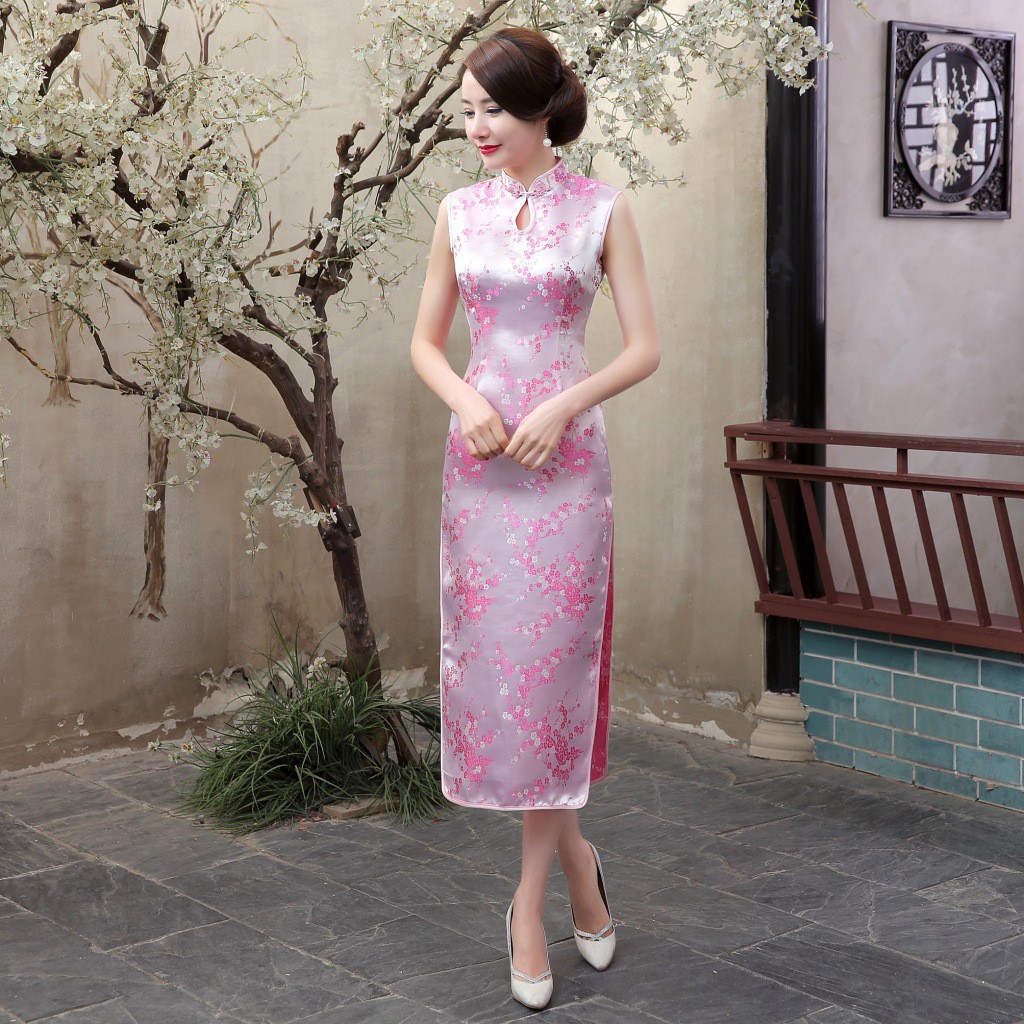 Long Brocade Cheongsam Dress Plum Novelty Costume Long Qipao Ceremonial Chinese Cheongsam  Dresses Women Party | BigBuy360 - bigbuy360.vn
