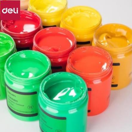 Màu Acrylic cao cấp Deli - hộp 300ml - chuyên dụng vẽ vải, giày, đa chất liệu, tươi sáng, nhanh khô - 73875 [Deli]