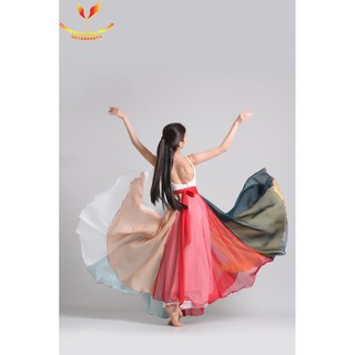 [ sẵn] Váy múa xoè 720 độ sắc màu Chụp hình, múa Cổ trang