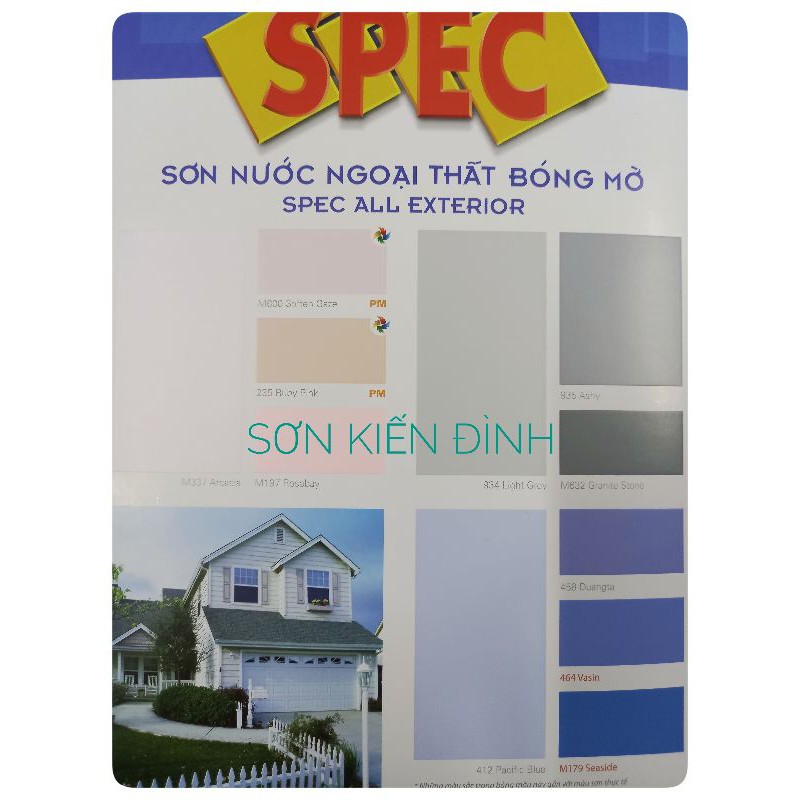 Tặng cọ 5cm- Sơn ngoại thất bóng mờ Spec All Exterior