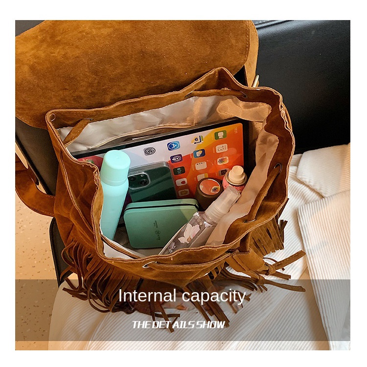 Túi Đeo Vai Hình Vuông Cỡ Nhỏ Thiết Kế Tua Rua Phong Cách Cổ Điển Thời Trang Mới