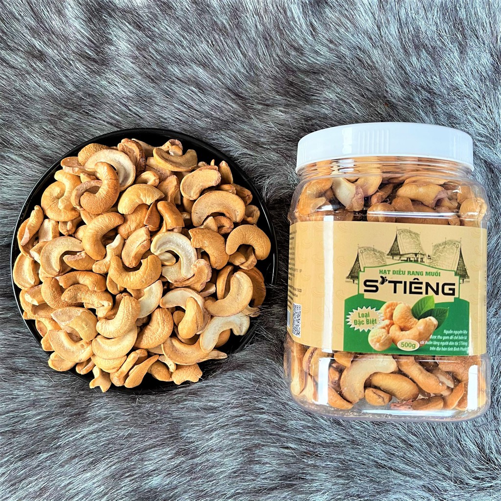 [Mã 77FMCGSALE1 giảm 10% đơn 250K] 500Gr Hạt Điều Rang Muối Bể Đôi Sạch Vỏ Lụa S'Tiêng [Giống Y Hình] | BigBuy360 - bigbuy360.vn