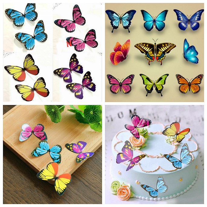 [FREESHIP❤️] Gói 10 bướm giấy đa - Trang trí bánh sinh nhật - HD Shop