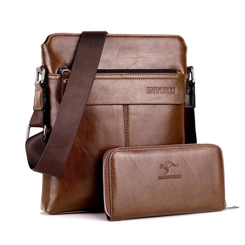 Túi đeo chéo nam thời trang BARNOROO tặng ví dài bảo hành da 12 tháng | BigBuy360 - bigbuy360.vn