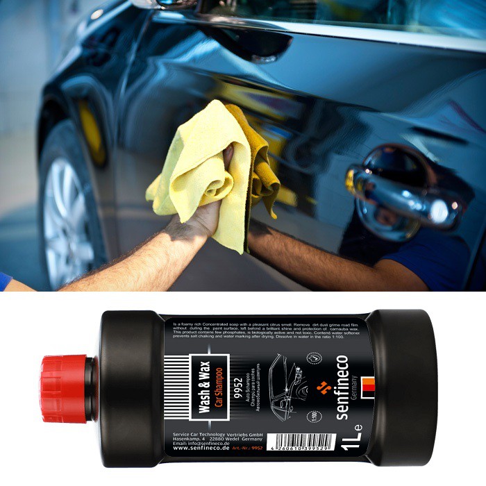 Dung Dịch Rửa Xe và Phủ Sáp Senfineco Car Wash &amp; Wax Shampoo 1 Lít 9952 – Hàng Chính Hãng – HIBUCENTER