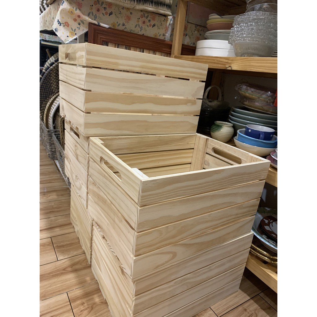 [HÌNH THẬT] Thùng gỗ thông sơn màu theo yêu cầu - Hộp gỗ decor trang trí shop đẹp | BigBuy360 - bigbuy360.vn