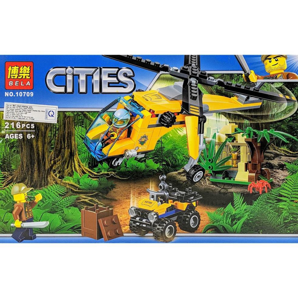 [Khai trương giảm giá] Bộ LEGO CITIES - Lắp ráp trực thăng thám hiểm rừng rậm - 216 miếng