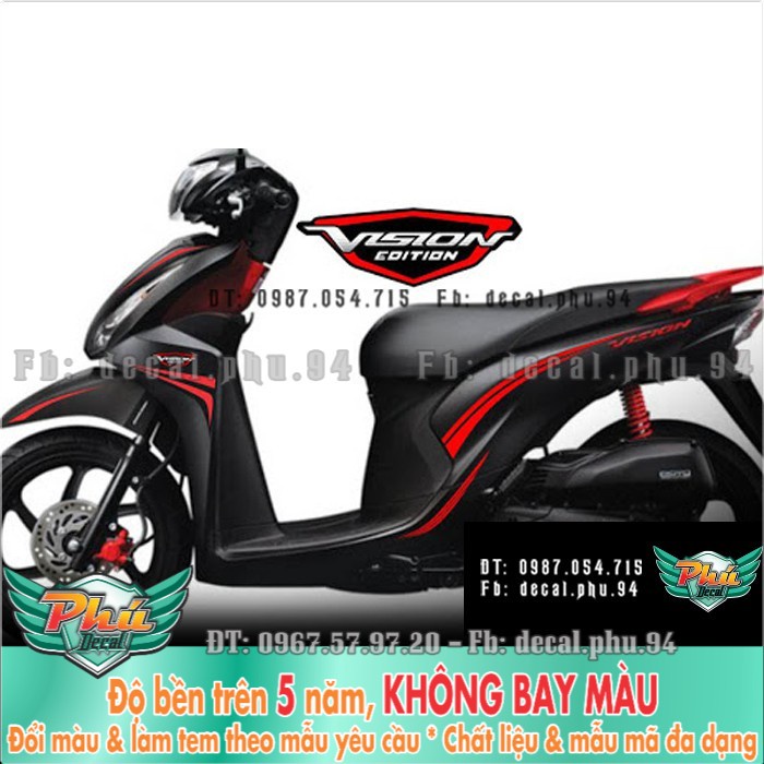 Tem rời Vision mới chỉ đỏ xe đen A -1