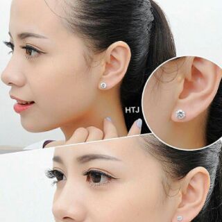 Bông tai nụ đá bạc